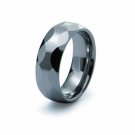 Faceted Tungsten Carbide Diamond Cut Band Ring - Size 11 Faceted Tungsten Carbide Diamond Cut Band Ring - Size 11