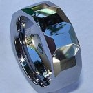 Faceted Tungsten Carbide Diamond Cut Band Ring Size 7.5 Faceted Tungsten Carbide Diamond Cut Band Ring Size 7.5