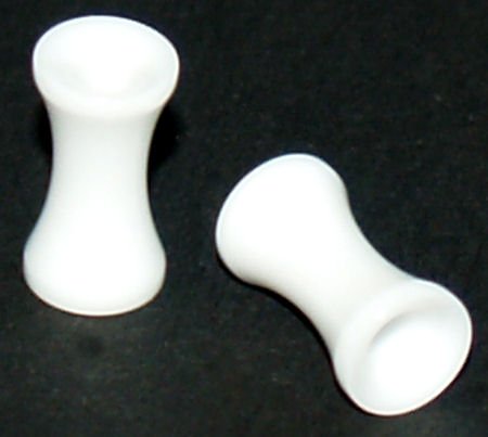 Pair 8G 3.2mm White Acrylic Ear Tunnels Plugs Double Flared