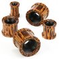 Pair 0G 8mm Coco Wood Buffalo Horn Wood Ear Tunnel Saddle Plugs