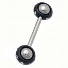 Steel Black Multi Gem 14G Atom Tongue Ring Spinning Atom 14 Gauge, 9/16