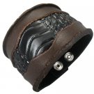 Genuine 2-tone Leather Snap Cuff Bracelet Genuine 2-tone Leather Snap Cuff Bracelet