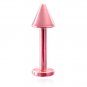 Pink Spike Lip Ring Labret Stud Monroe Tragus Chin Piercing Jewelry 16G, 5/16