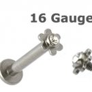 CZ Flower Internal Threaded Lip Labret Ring Stud Monroe Tragus Chin Piercing Jewelry 16 Gauges, 3/8 CZ Flower Internal Threaded Lip Labret Ring Stud Monroe Tragus Chin Piercing Jewelry 16 Gauges, 3/8