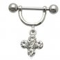 Clear CZ Daisy Nipple Ring Shield Barbell Body Piercing Jewelry Bar 14G Gauges