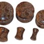 Pair 7/16 11.2 mm Brown Jasper Stone Plugs Saddle Ear Stretching Piercing Gauge