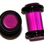 Pair 2G Purple Acrylic Saddle Ear Plugs 6mm Gauge With Groove O-Rings