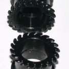 Pair 9/16 14mm Black Saw Blade Flexible Silicone Ear Tunnel Pair 9/16 14mm Black Saw Blade Flexible Silicone Ear Tunnel