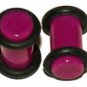Pair 2G Purple Acrylic Saddle Ear Plugs 6mm Gauge W Grooved O-Rings