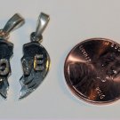 Sterling Silver Vintage Charm Pendant Broken Heart