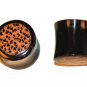 Pair 1/2  12.7mm Buffalo Horn Saddle Ear Plugs with Solid Coco Inlay Gauge