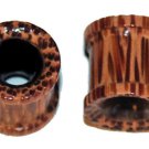 Pair 00G 10mm Organic Coco Wood Buffalo Horn Ear Tunnel Plugs