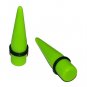 Pair Green Acrylic Straight 5/8 16mm Ear Taper Ear Expander Stretcher Plugs
