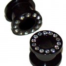 Pair 00G Gauges 10mm Acrylic Black Screw-on Flesh Ear Tunnels Plugs Pair 00G Gauges 10mm Acrylic Black Screw-on Flesh Ear Tunnels Plugs