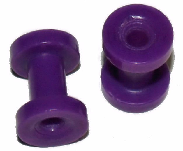 Pair 6G 4mm Acrylic Purple Ear Tunnel Plugs Screw On Gauges Piercing