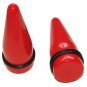 Pair Red Acrylic Straight One inch 25mm Ear Taper Expander Stretching Gauge Piercing Plugs