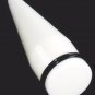 One White Acrylic Straight One inch 25mm Ear Taper Expander Gauge Ear Stretching Piercing Plug
