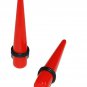 Pair 00G 10mm Red Acrylic Straight Taper Ear Expander Stretching Gauges Plugs