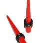 Pair 4G 5mm Acrylic Red Straight Ear Taper Expander Stretcher Gauges Plugs Piercing