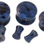 Pair 1/2 12.7mm Fluorite Stone Ear Plugs Saddle Stretching Piercing Jewelry Gauge
