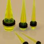 Pair Translucent Green UV Acrylic Straight 10G 2.5mm Ear Taper Expander Plugs