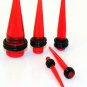 Pair Translucent Red UV Acrylic Straight 8G 3.2mm Ear Taper Gauges Piercing Ear Stretcher Plugs