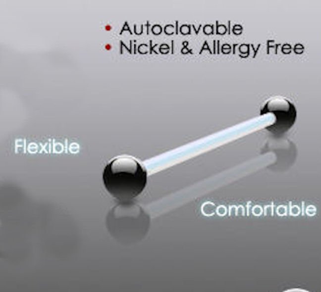 Acrylic Clear Flexible Ball Retainer 14G Ear Industrial Barbell Piercing Jewelry Gauge