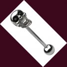 Steel Black CZ Eye Skull Tongue Ring Barbell Pin Stud Piercing Jewelry 14 Gauges Steel Black CZ Eye Skull Tongue Ring Barbell Pin Stud Piercing Jewelry 14 Gauges