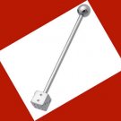 Steel Top Dice Ear Industrial Barbell Earring Piercing Jewelry 14G Gauges Steel Top Dice Ear Industrial Barbell Earring Piercing Jewelry 14G Gauges