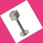 Steel Dice Lip Ring Labret Stud Monroe Jewelry Piercing Bar 16G, 3/8 (9.5mm)