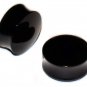 Pair 22mm Acrylic Black Saddle Ear Plugs 7/8 Gauge