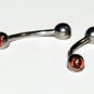 Pair El Che Logo Eyebrow Rings /Curved Barbell Stud Jewelry Piercing 16 Gauge, 3/8