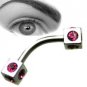 Pair Steel Red Cz Dice 16G 5/16 Eyebrow Curved Barbell Rings Stud Piercing