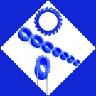 Pair 3/8, 9.5mm Blue Saw Blade Flexible Silicone Tunnel Plugs Pair 3/8, 9.5mm Blue Saw Blade Flexible Silicone Tunnel Plugs
