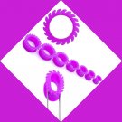 Pair 1/2, 12.7mm Pink Saw Blade Flexible Silicone Ear Tunnel Plugs Pair 1/2, 12.7mm Pink Saw Blade Flexible Silicone Ear Tunnel Plugs