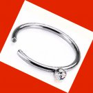 Steel Nose Ring Hoop Piercing Jewelry with Clear Gem 20 Gauges Steel Nose Ring Hoop Piercing Jewelry with Clear Gem 20 Gauges