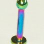 Rainbow Titanium Lip Labret Ring Stud Tragus Earring Chin Piercing Jewelry 14G, 3/8, Ball 3mm