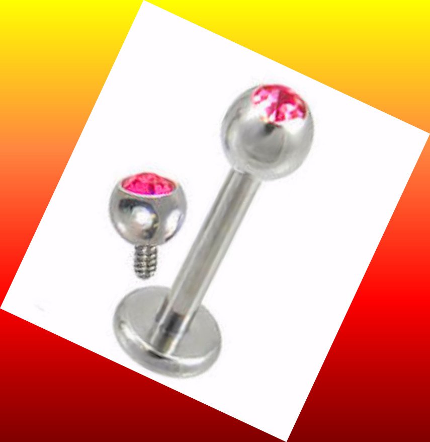 Pink Micro Ball Lip Labret Ring Stud Monroe Tragus Chin Piercing