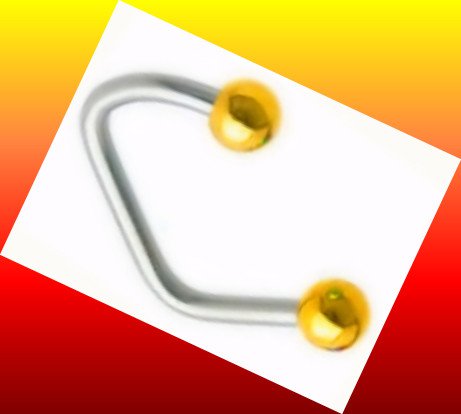 Yellow Golden Titanium Ball Lip Loop Lippy Labret Ring Piercing Jewelry 14G, 7/16