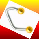 Yellow Golden Titanium Ball Lip Loop Lippy Labret Ring Piercing Jewelry 14G, 7/16