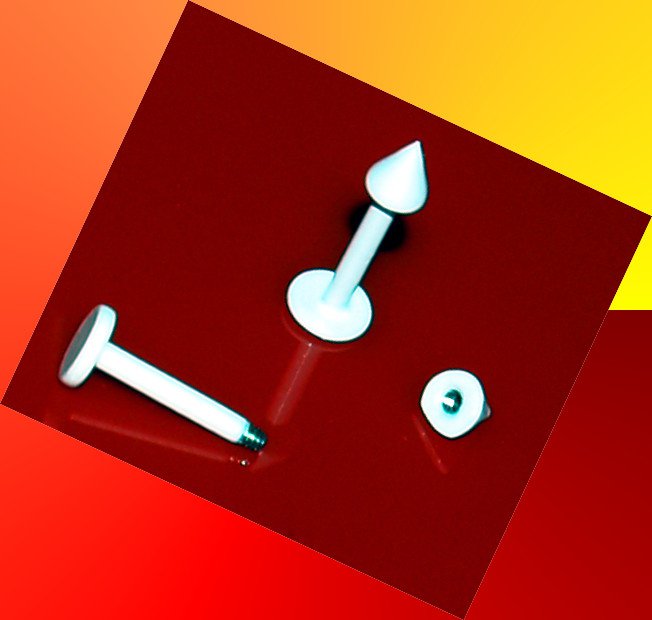 White Spike Lip Labret Ring Stud Monroe Tragus Earring Chin Piercing Jewelry  16G, 5/16