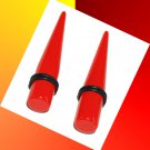 Pair Red Acrylic Straight 1/2 12.7mm Ear Taper Expander Stretcher Gauges Plugs Pair Red Acrylic Straight 1/2 12.7mm Ear Taper Expander Stretcher Gauges Plugs