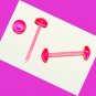 One Acrylic Pink Flexible Half Ball 14G Tongue Retainer Ring Barbell Pin Stud Piercing Jewelry 5/8