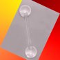 Pair Acrylic Clear and Flexible Ball 14G 5/8 Tongue Retainer Barbell Jewelry Ring Gauge