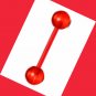 Acrylic Flexible Red Ball 14G Tongue Retainer Barbell Jewelry Ring Gauge 5/8