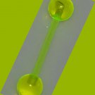 Acrylic Yellow Flexible UV Glow 14G Tongue Ring Barbell Pin Stud Piercing Gauge, 5/8 Acrylic Yellow Flexible UV Glow 14G Tongue Ring Barbell Pin Stud Piercing Gauge, 5/8