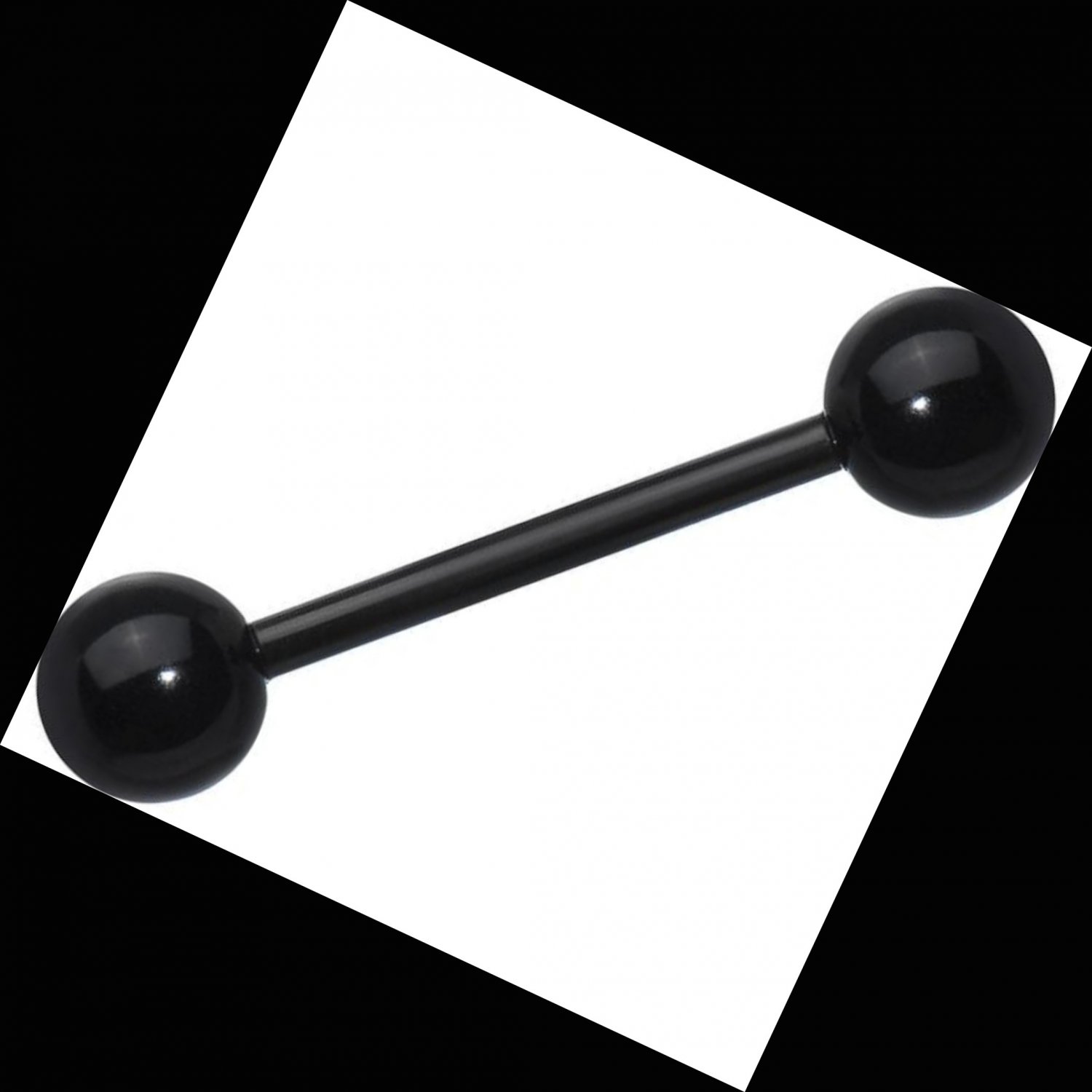 Acrylic Black Flexible UV Glow 14G Tongue Ring Barbell Pin Stud Piercing Gauge, 5/8
