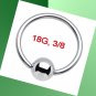 18G 9.5mm Captive Bead Ring Nose Septum Hoop Earring Nipple Lips Ball Ring 3/8