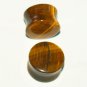 Pair Tiger Eyes Stone Ear Plugs 1/2 12.7mm Stretching Piercing Saddle Jewelry Gauge 1/2 12.7mm