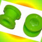 Pair 0G  8mm Acrylic Green Ear Tunnel Screw On Flesh Plugs Gauges